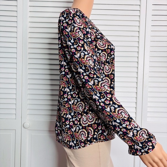 J. CREW Antique Navy Sweet Briar V-Neck Button-Down Blouse Size Small - Picture 5 of 9